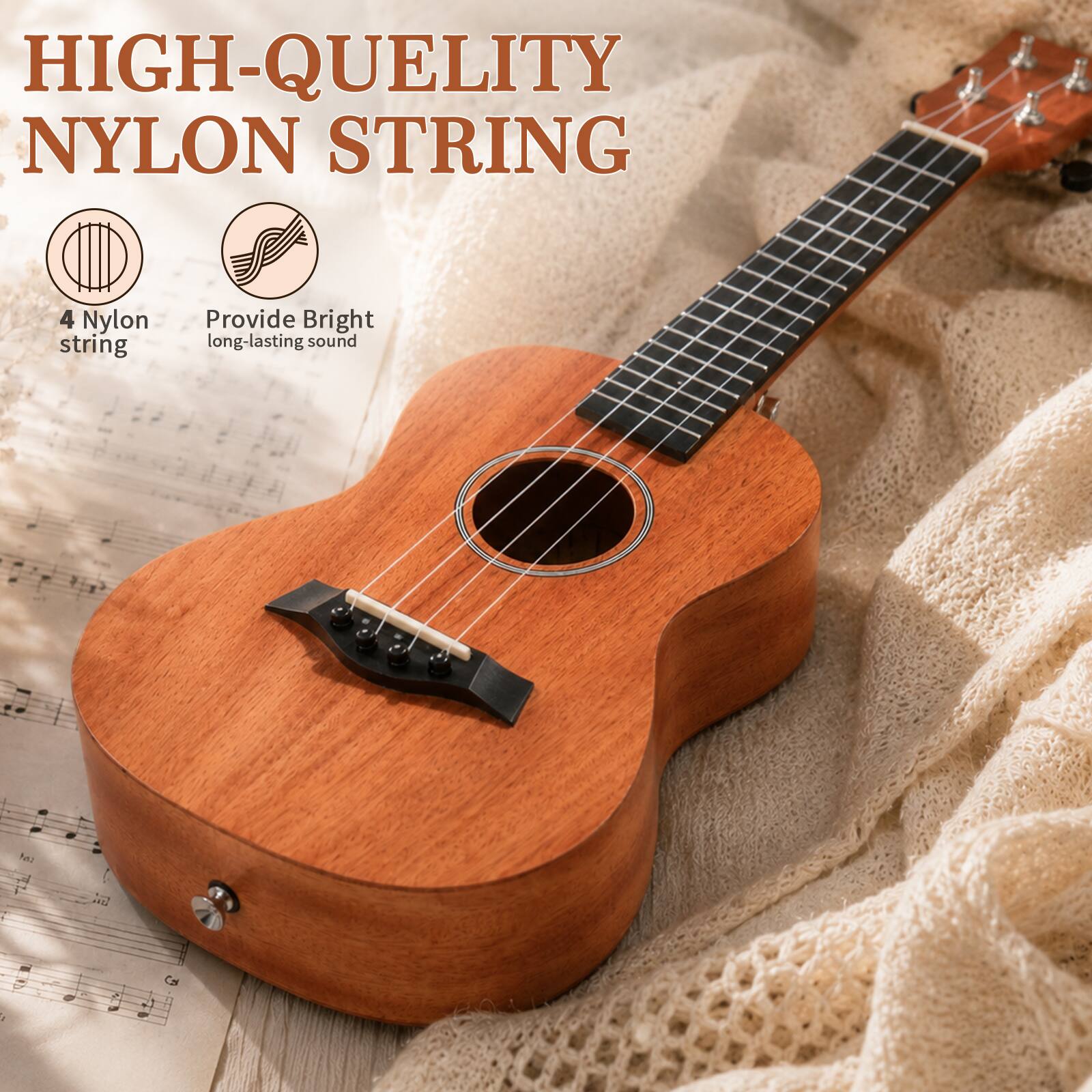 HIGH-QUALITY NYLON STRING

4 Nylon string

Provide Bright long-lasting sound
