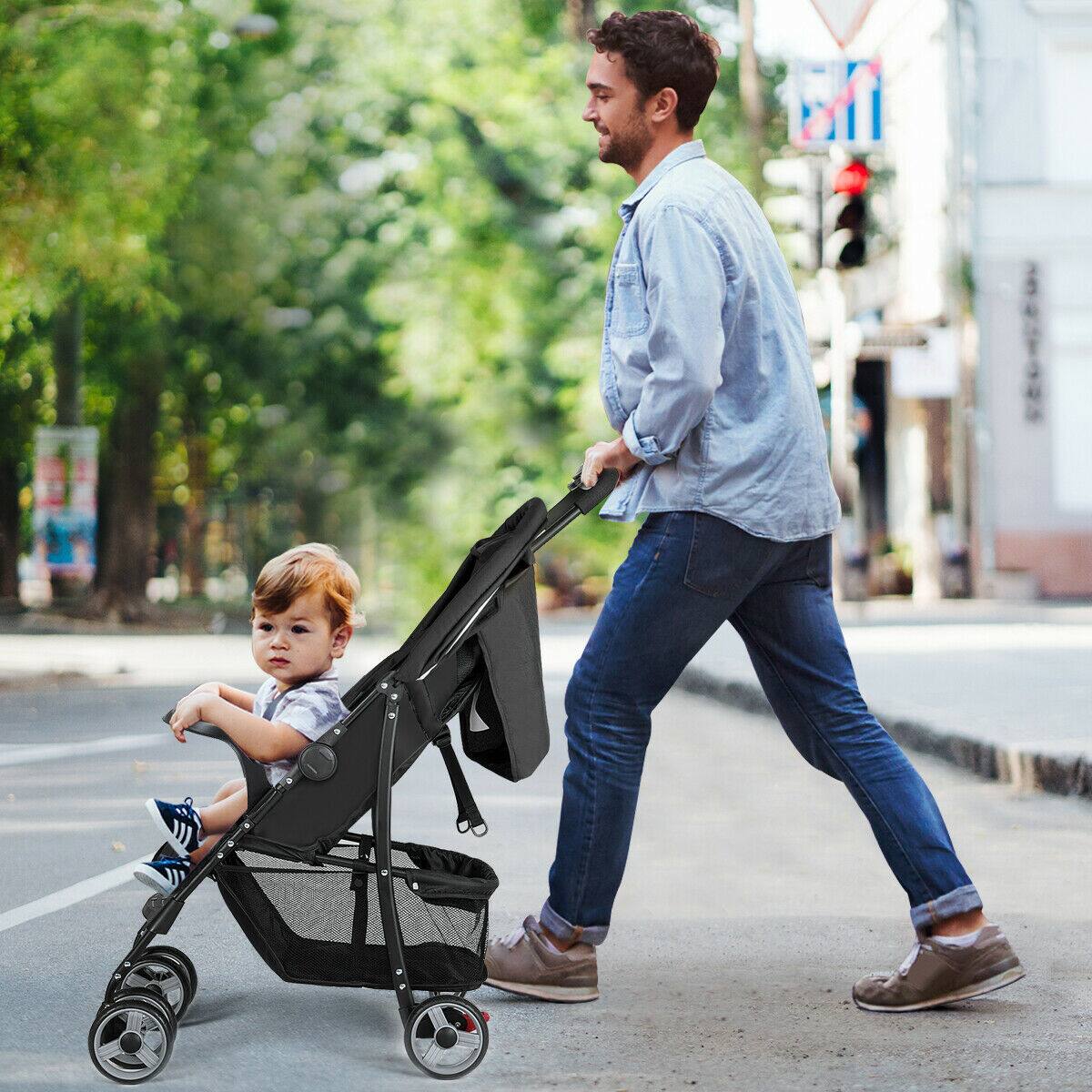 Alt View 1. Costway - Costway Foldable Lightweight Baby Stroller Travel Pushchair 0-36 Months Age Group 13 lbs - Black.