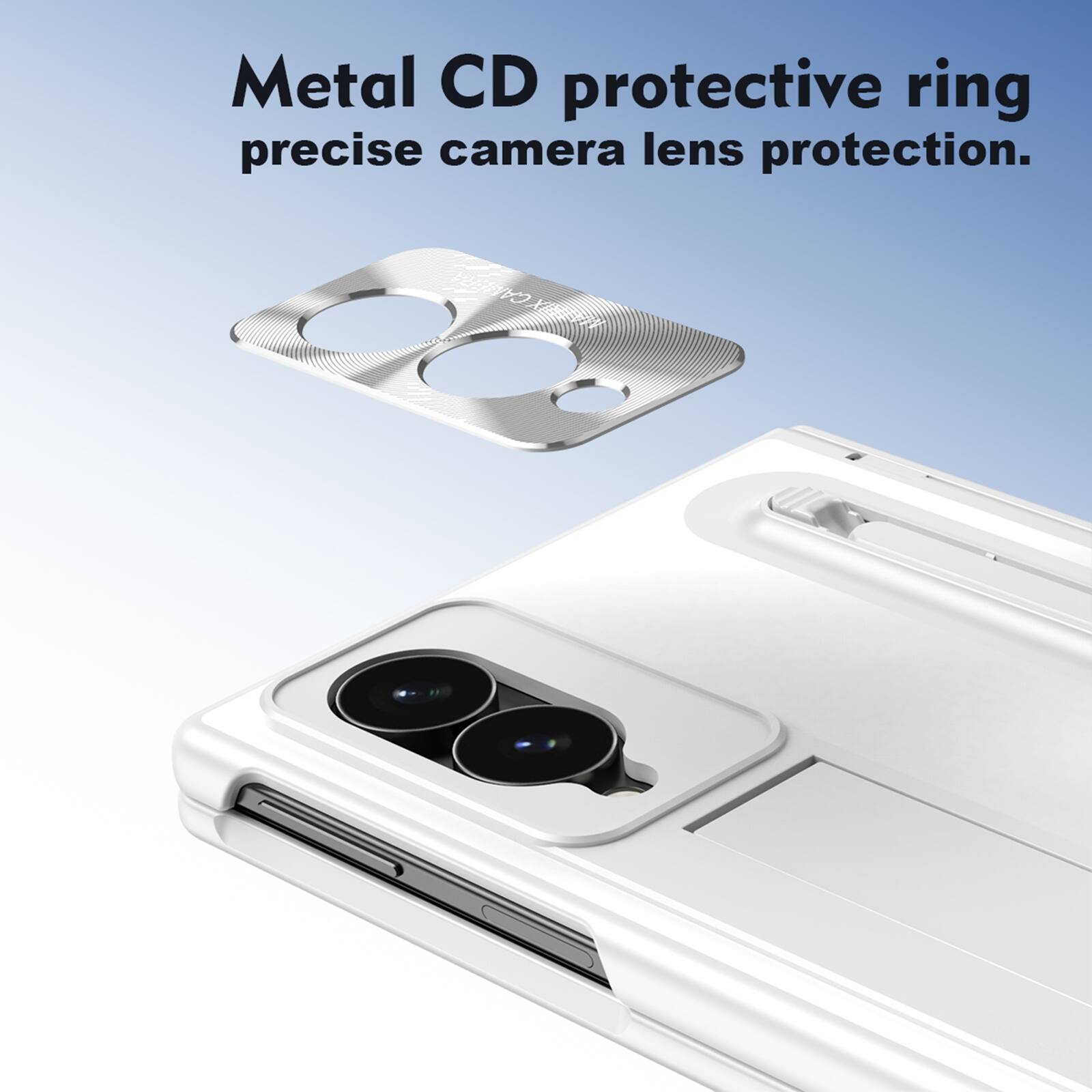 Metal CD protective ring precise camera lens protection.