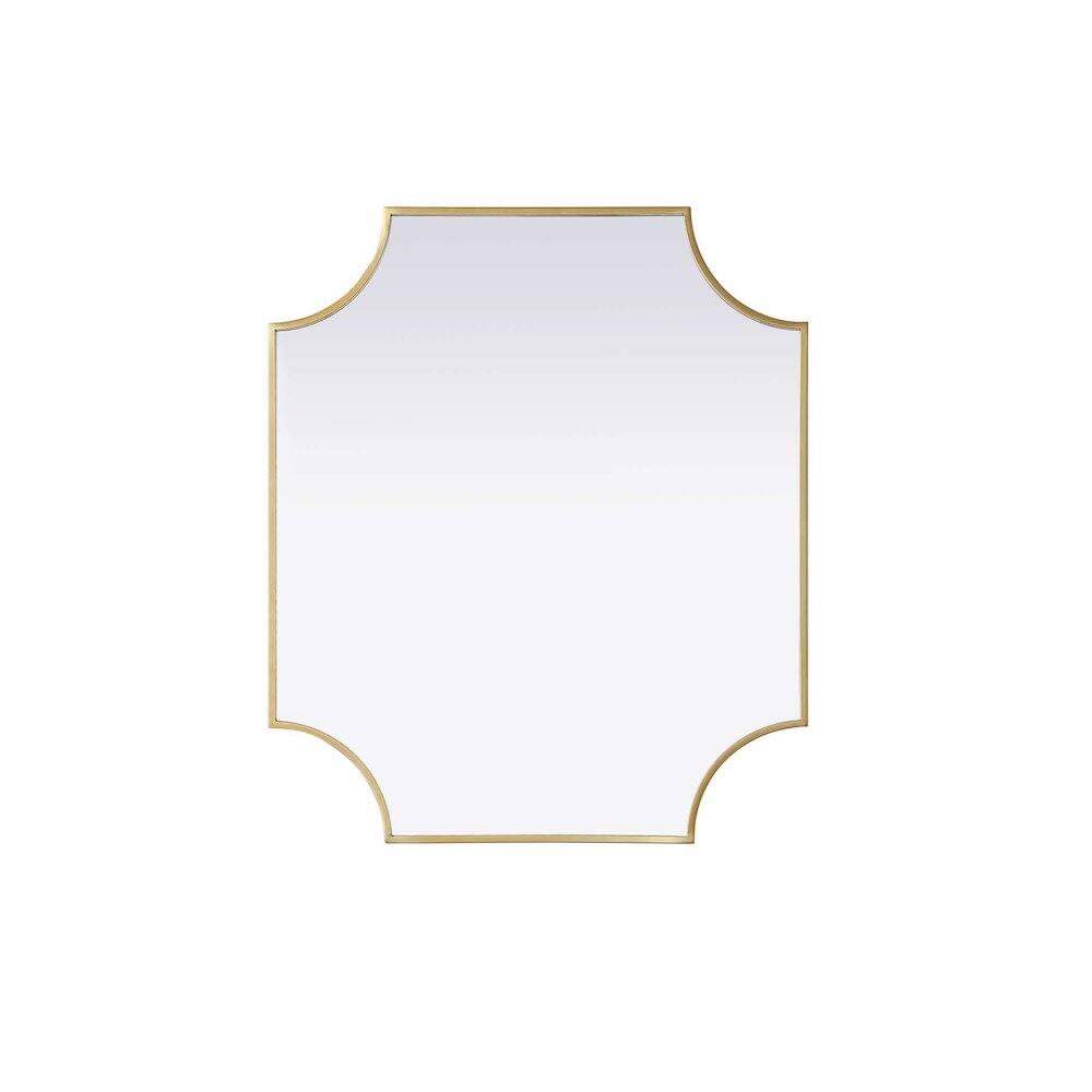 Alt View 4. Elegant Kitchen and Bath - Notched Metal Mirror 27x32 inch in Brass - Brass.