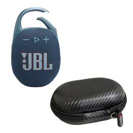 JBL - Clip 5 Ultra Portable Bluetooth Speaker with gSport Carbon Fiber Case - Blue