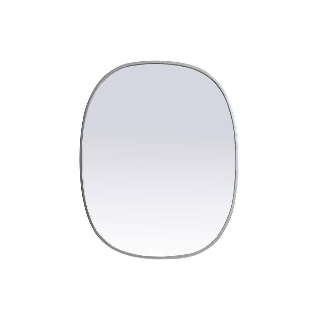 Alt View 2. Elegant Decor - Metal Frame Oval Mirror 24x30 Inch in Silver - Silver.