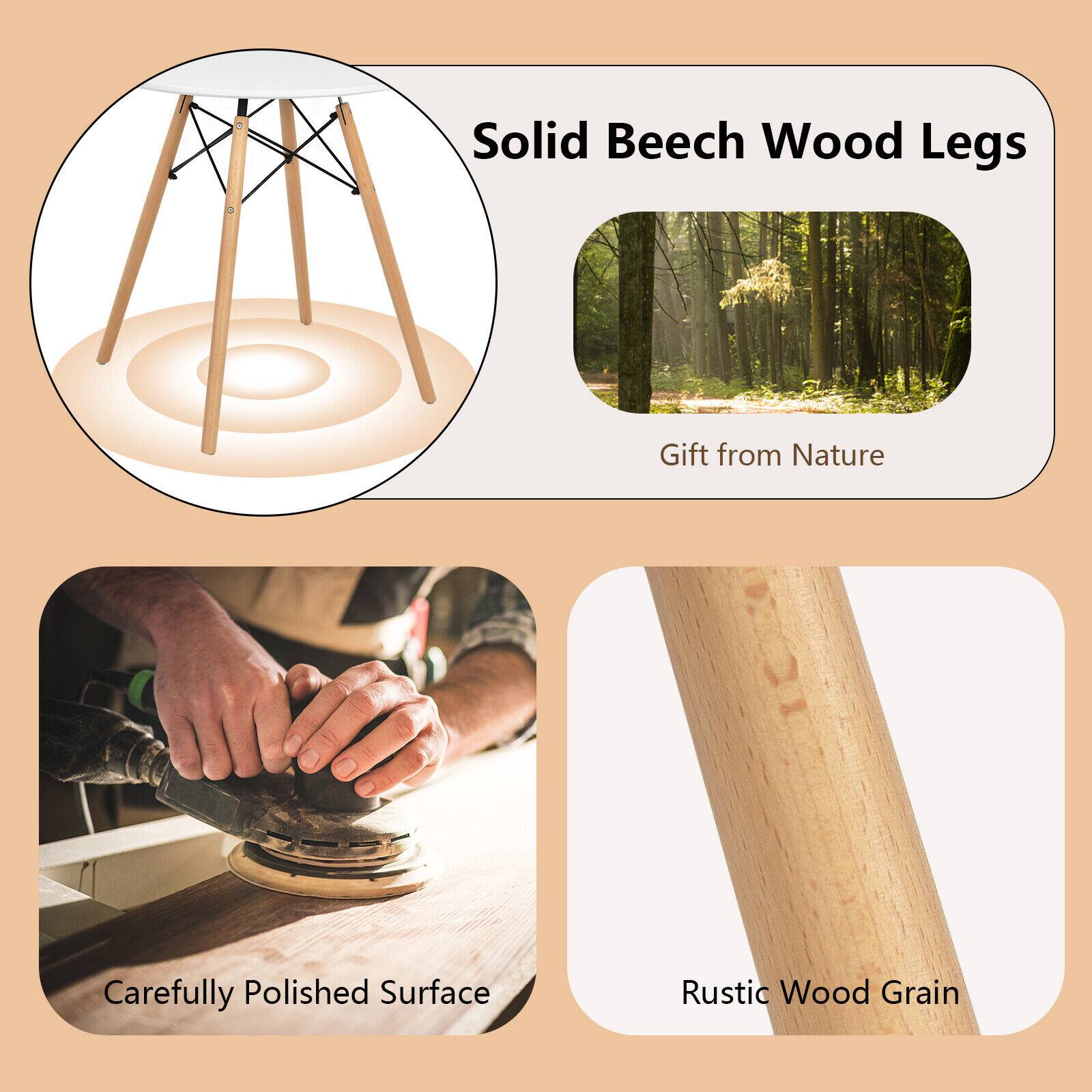 Solid Beech Wood Legs, Gift from Nature, Carefully Polished Surface, Rustic Wood Grain