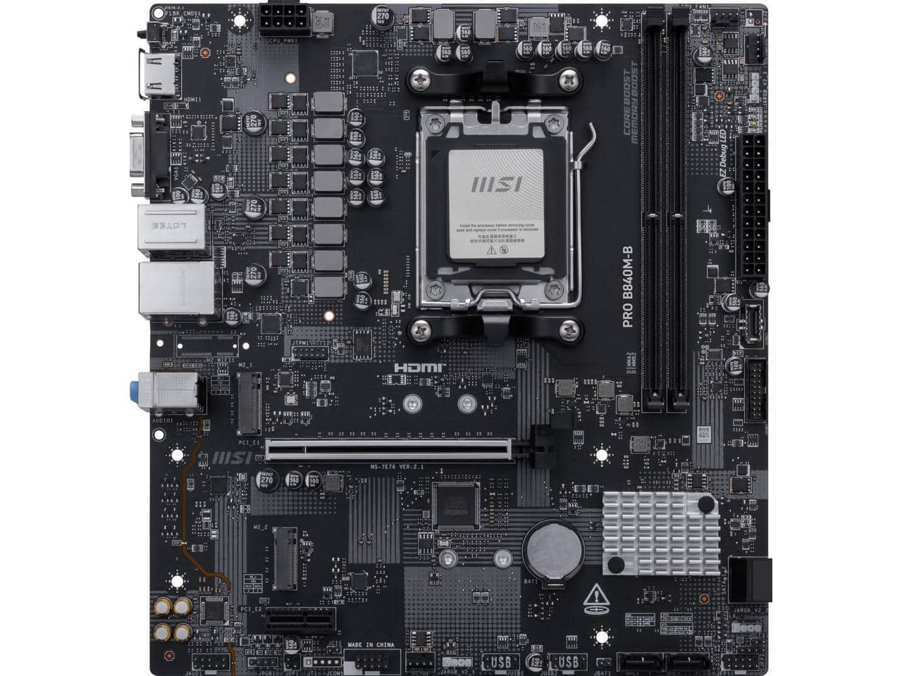 MSI - PRO B840M-B AM5 AMD B840 AMD Motherboard