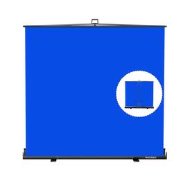 RAUBAY - 6.6′ x 6.9′ Collapsible Screen Backdrop Portable Retractable Chroma Key Panel Photo Background with Stand - Blue