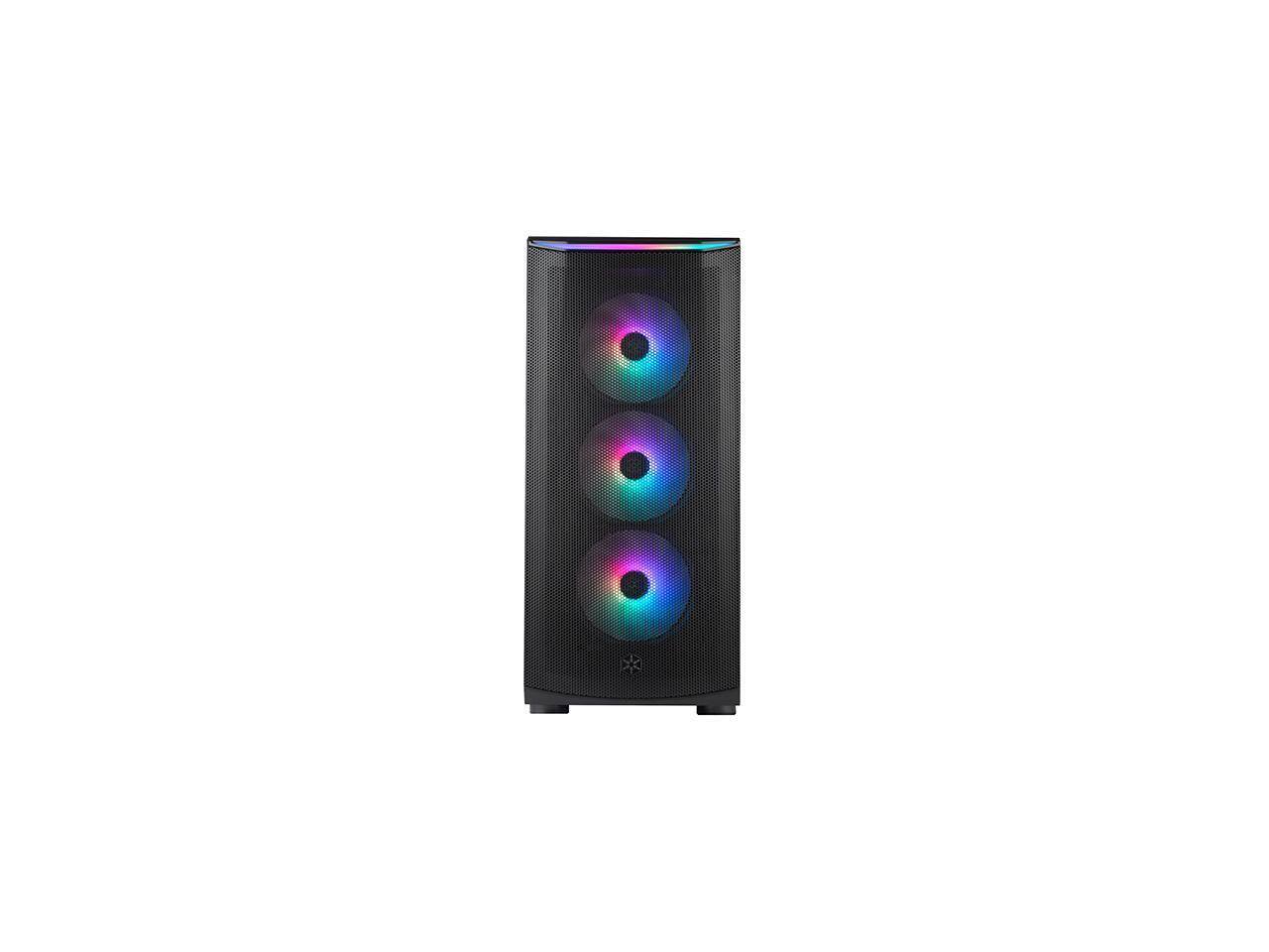 Left. SilverStone - Silverstone FARA 512Z High airflow ATX mid-tower chassis with dual radiator support and ARGB lighting - Black.