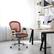 Alt View 11. CorLiving - Workspace 5-Pointed Star Leatherette and Mesh Office Chair - Silver/Red.