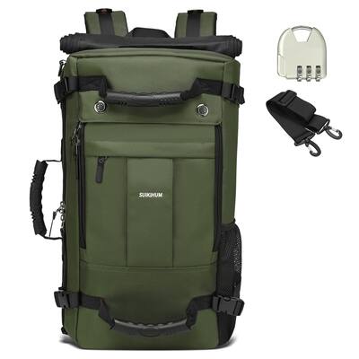 Unique Bargains - 35L Travel Backpack, Carry On w/Anti-theft Lock, Polyester Daypack w/Multiple Pockets, Trips Outdoor - Army Green Unique Bargains - 35L Travel Backpack, Carry On w/Anti-theft Lock, Polyester Daypack w/Multiple Pockets, Trips Outdoor - Army Green