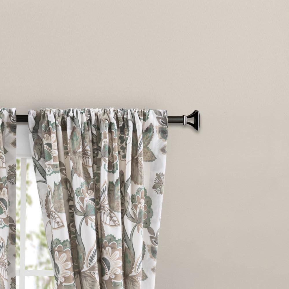 Left. Ellis Curtain - Ellis Curtain Wynette Lined 3" Rod Pocket Curtain Panel Pair with Tiebacks 100" x 63" Grey - Grey.