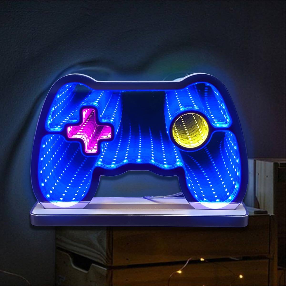 Left. Comfort Essence - Game Neon Sign Mirror By Usb 10 24x6 Led Gaming For Gamer Room Decor Upgrade Your with Stylish Decor: - Default.