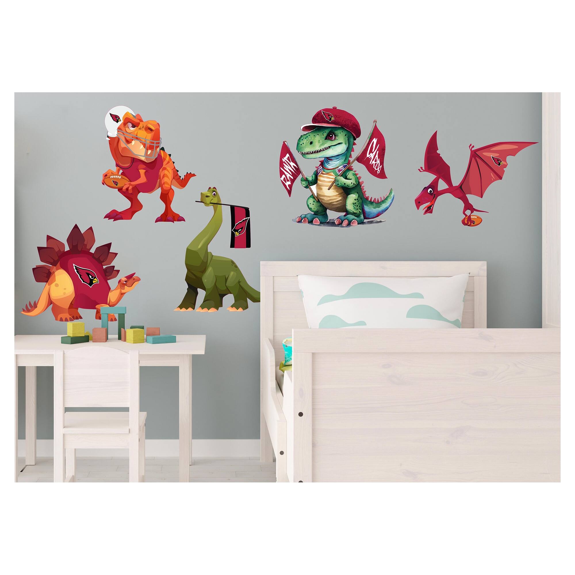 Arizona Cardinals Dinosaurs Wall Decal Set