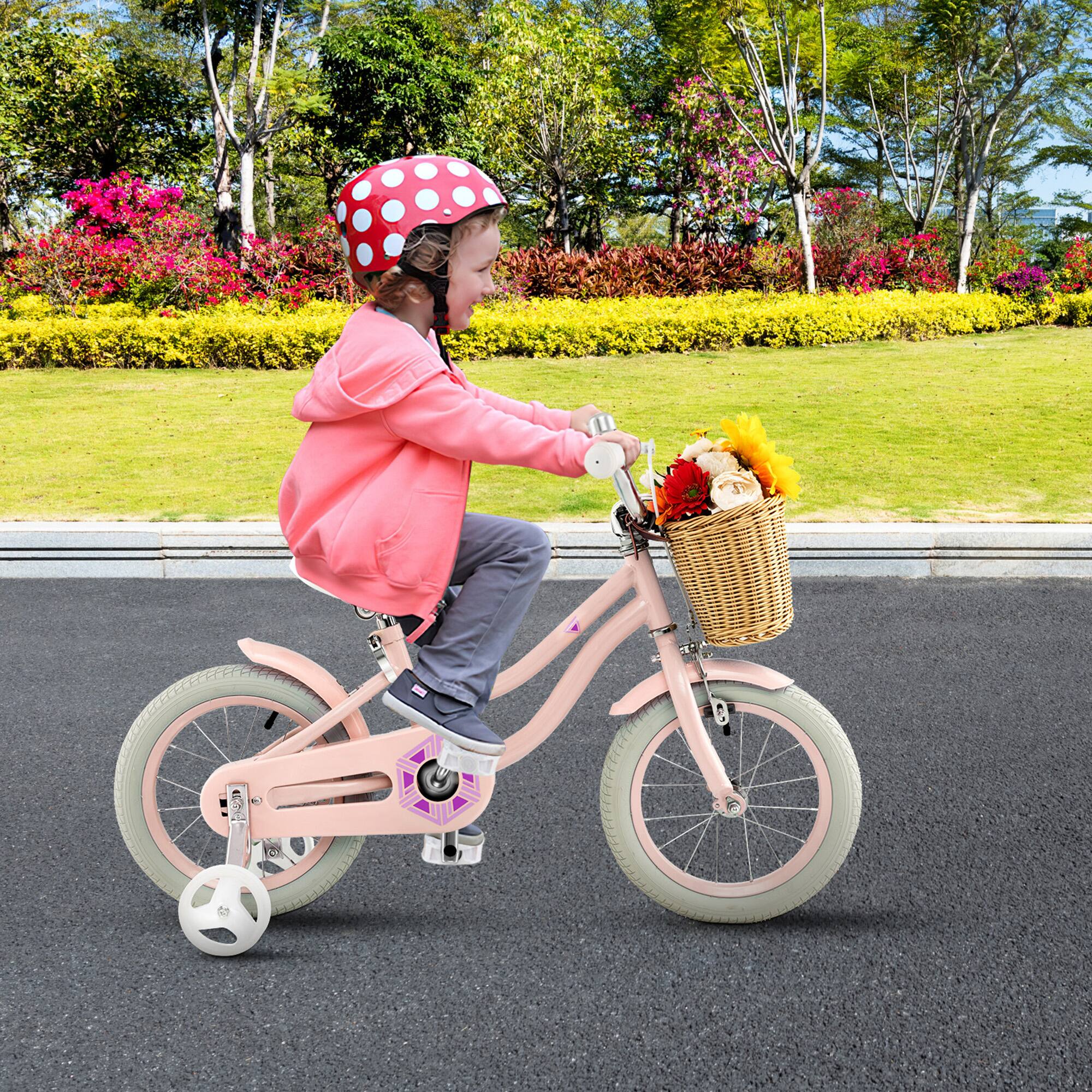 Alt View 3. Gymax - Gymax 14'' Retro Style Kids Bike Bicycle w/ Height Adjustable Handlebar & Seat Pink - Pink.