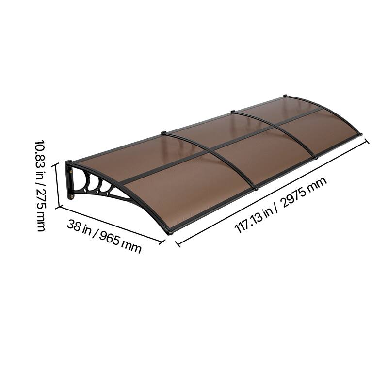 10.83 in / 275 mm  
38 in / 965 mm  
117.13 in / 2975 mm