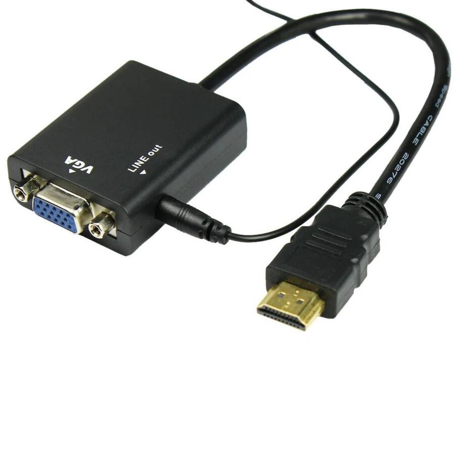 Vga Power Line Stock Preferred HDMI to VGA Adapter with Audio Cable Black HVG-A1080PBK ...