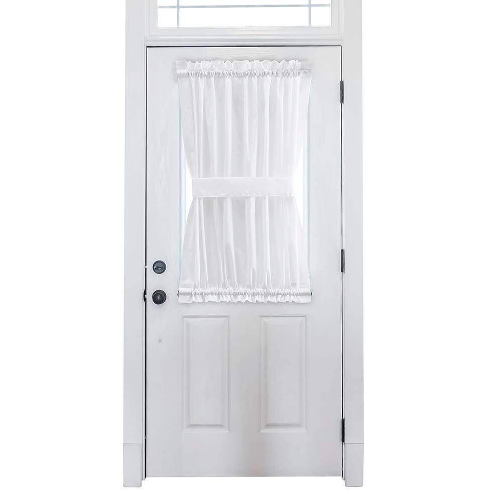 Ellis Curtain - Ellis Stacey 1.5" Rod Pocket High Quality Fabric Solid Color Door Panel 41"x45" - White