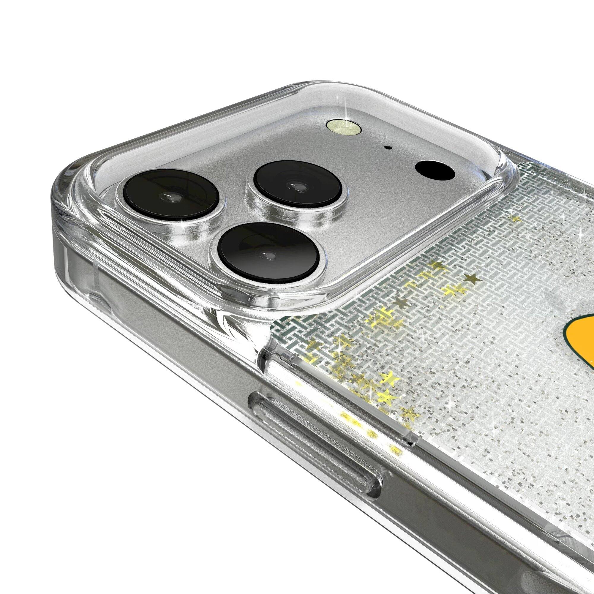 Alt View 2. Keyscaper - Green Bay Packers Linen Logo iPhone Glitter Case - 13 Pro Max - Multicolor.