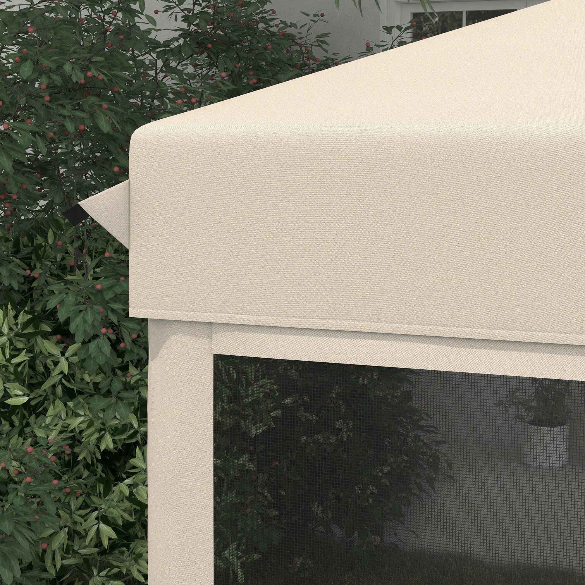 Alt View 7. Outsunny - x 10' Pop Up Canopy Tent with Mesh Sidewalls, Height Adjustable - Beige.