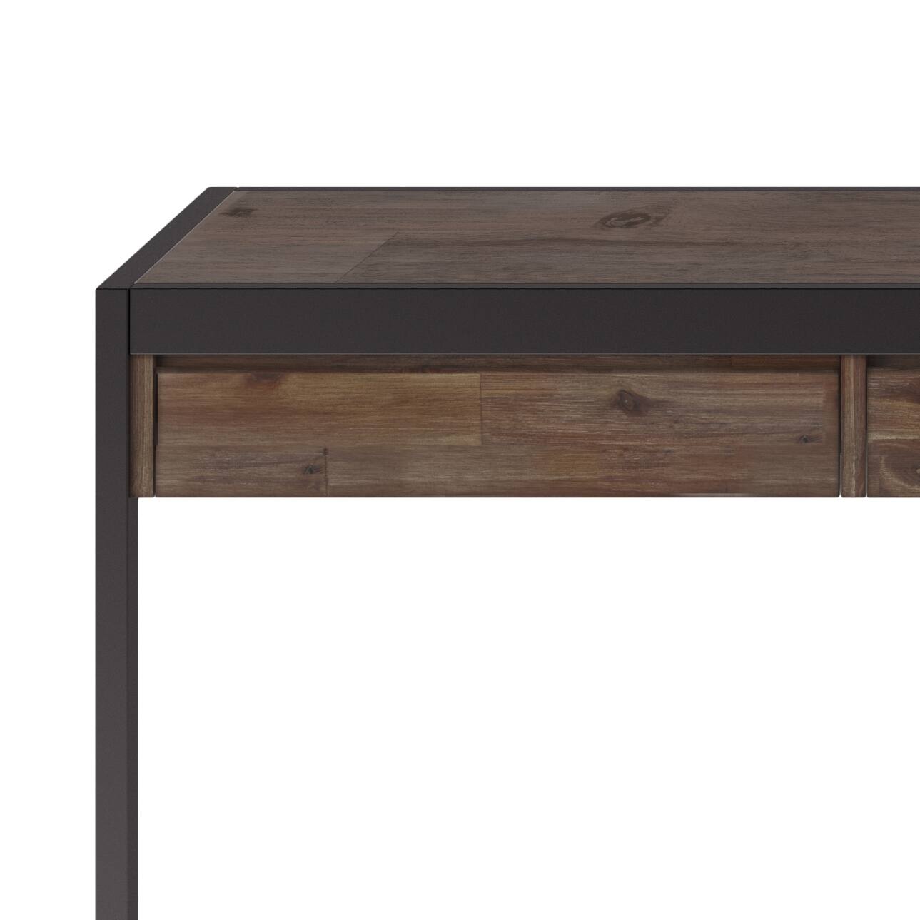 Alt View 1. Simpli Home - Erina SOLID ACACIA WOOD Industrial 72 inch Wide Large Desk in Rustic Natural Aged Brown - Rustic Natural Aged Brown.