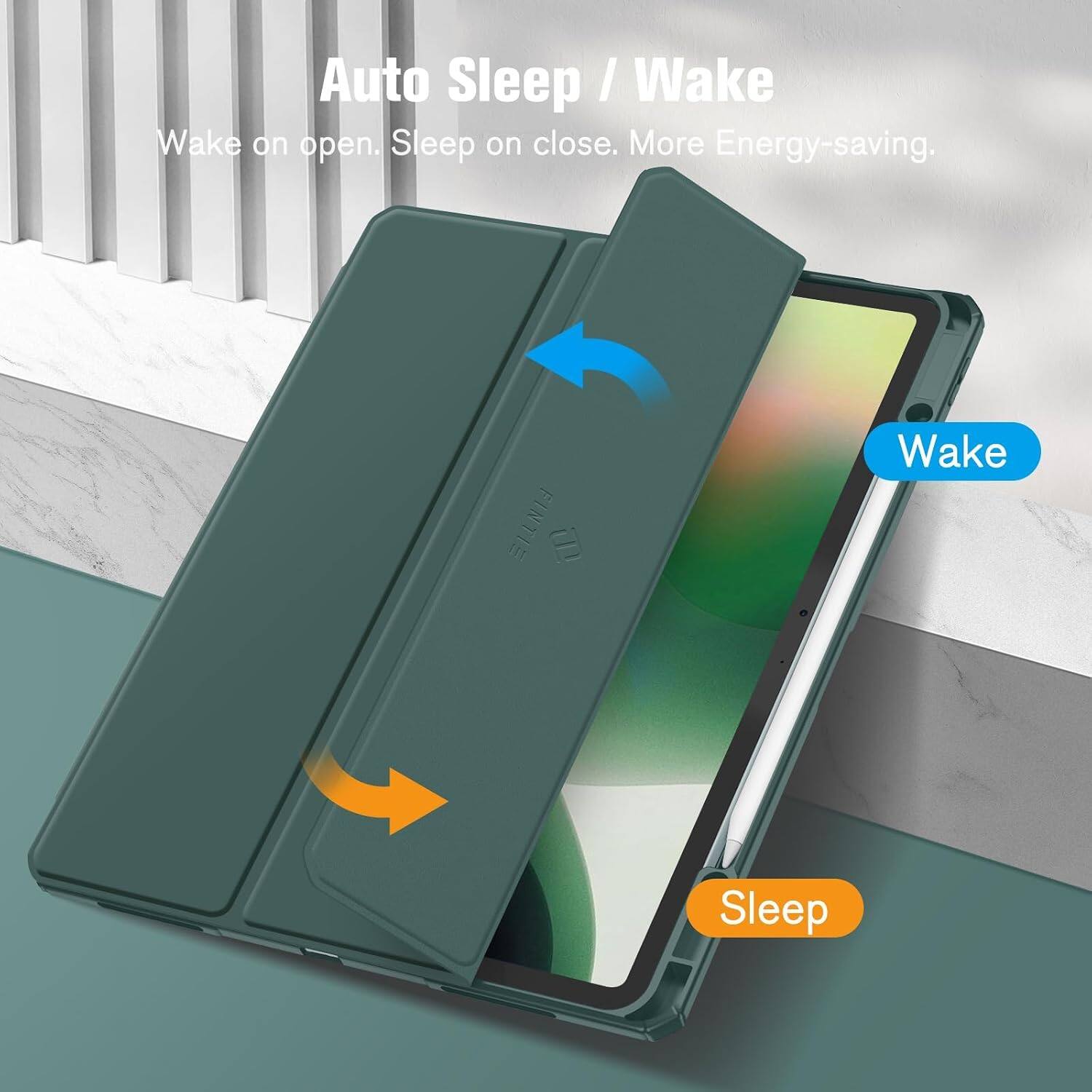 Auto Sleep / Wake  
Wake on open. Sleep on close. More Energy-saving.