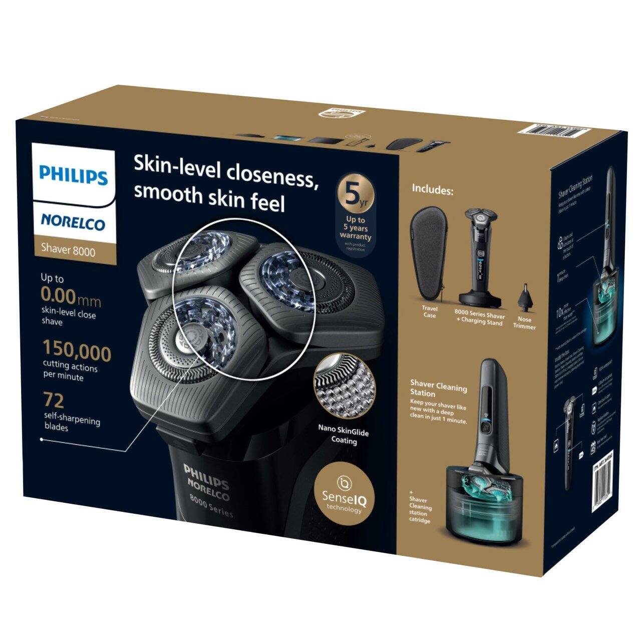Philips Norelco Shaver 8000 Wet & Dry Rechargeable Electric Shaver with ...