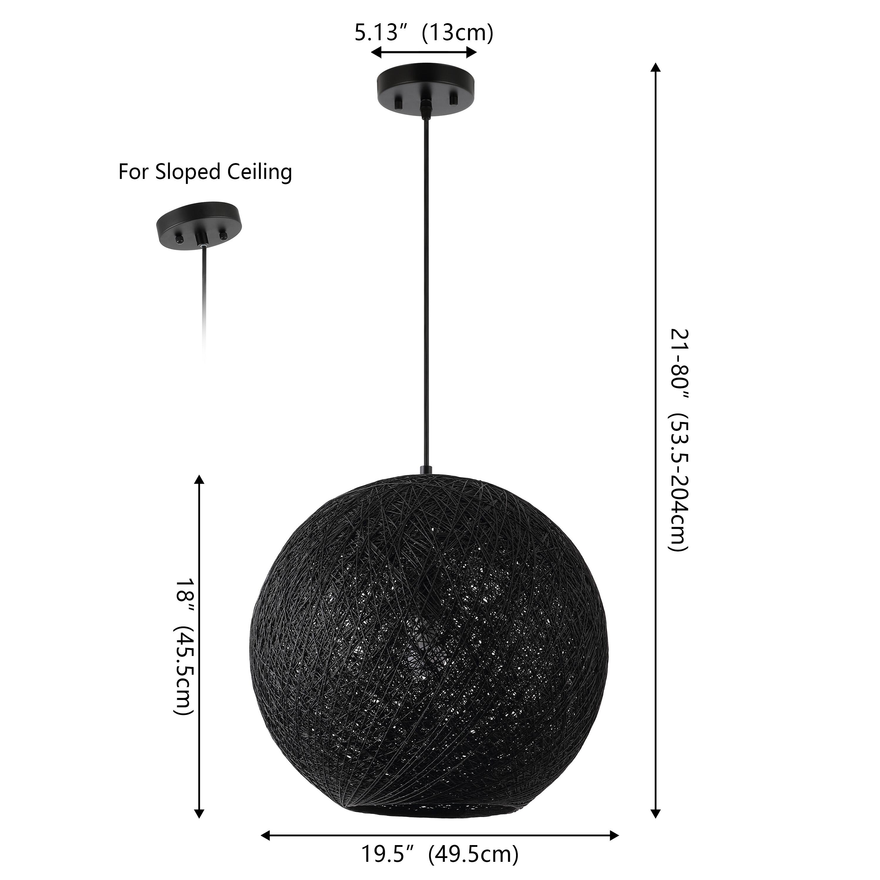 5.13" (13cm) For Sloped Ceiling  
18" (45.5cm)  
21-80" (53.5-204cm)  
19.5" (49.5cm)