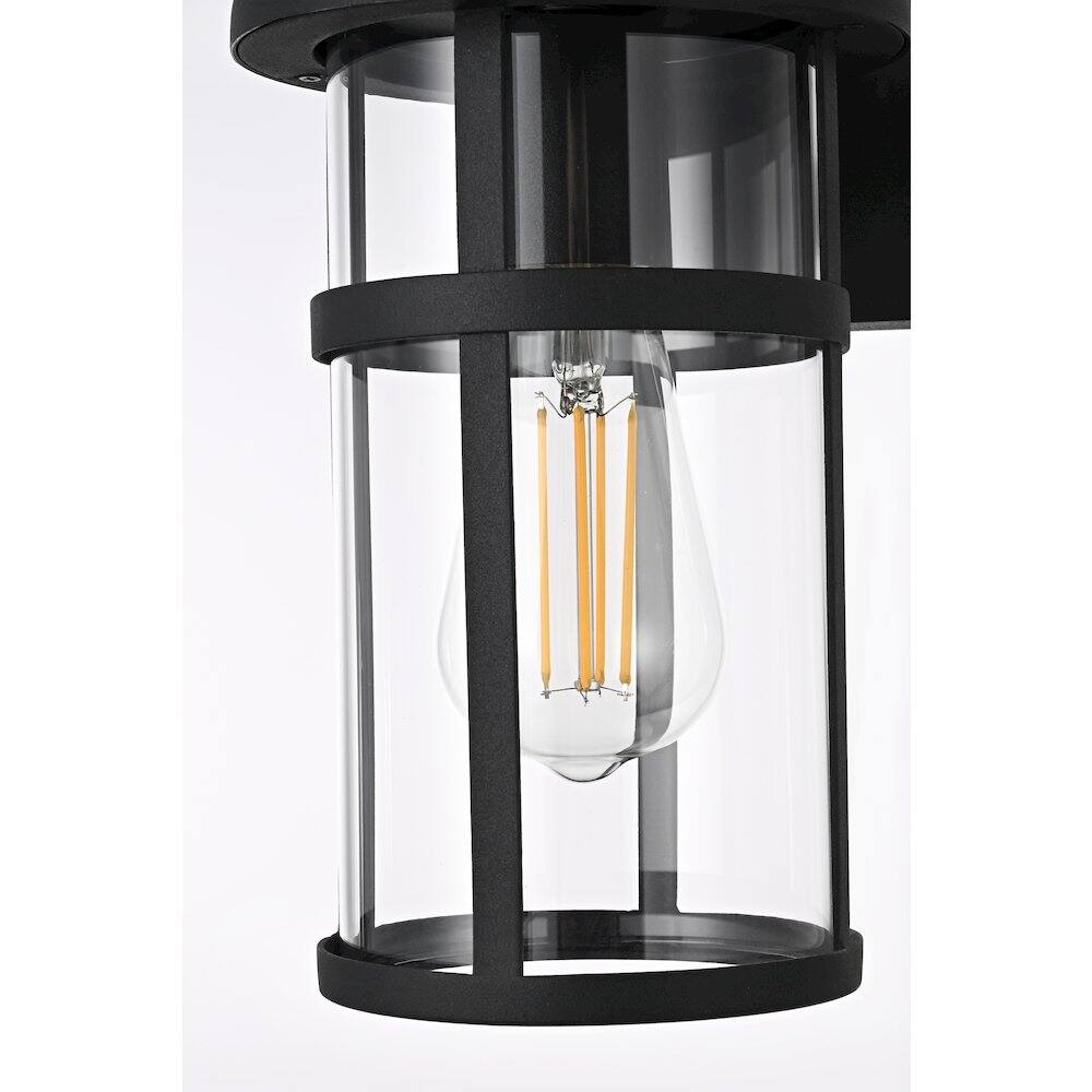 Alt View 2. Elegant Lighting - Henrik 6 Inch Outdoor Wall Sconce In Black - Black.