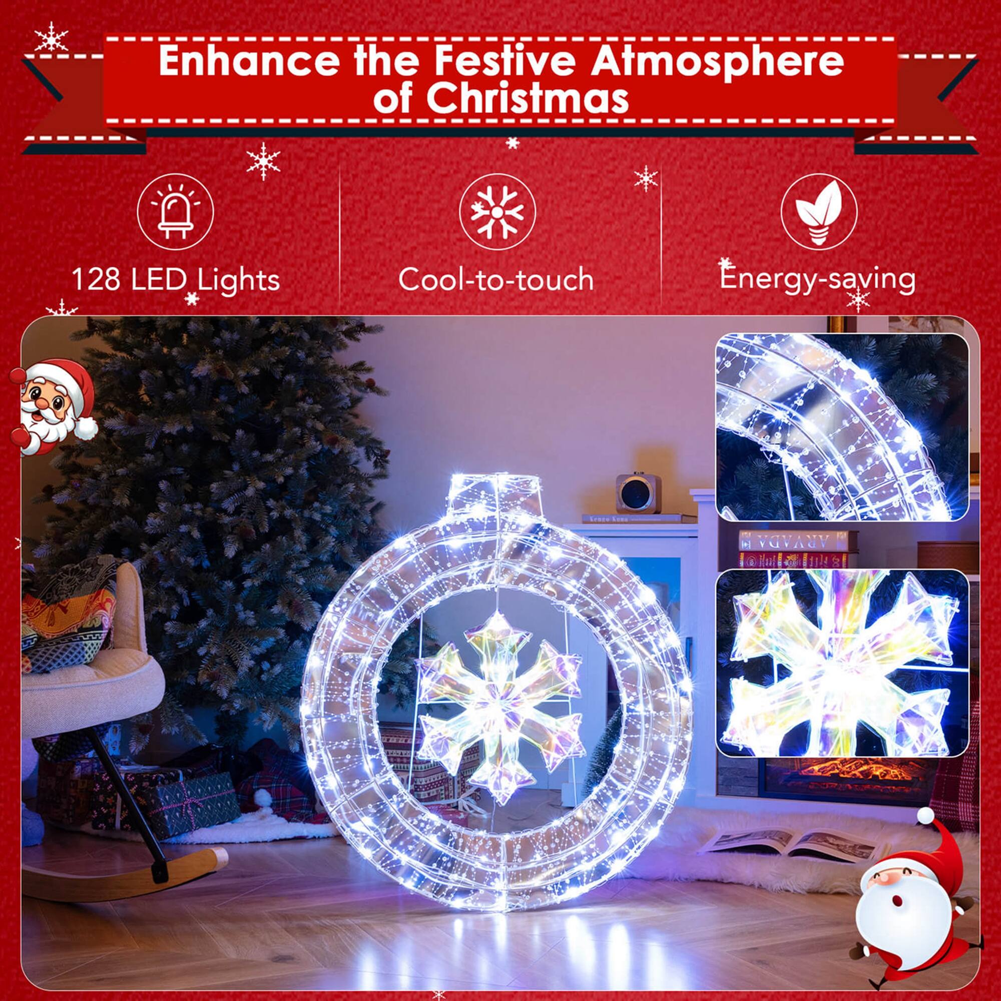 Enhance the Festive Atmosphere of Christmas

128 LED Lights  
Cool-to-touch  
Energy-saving