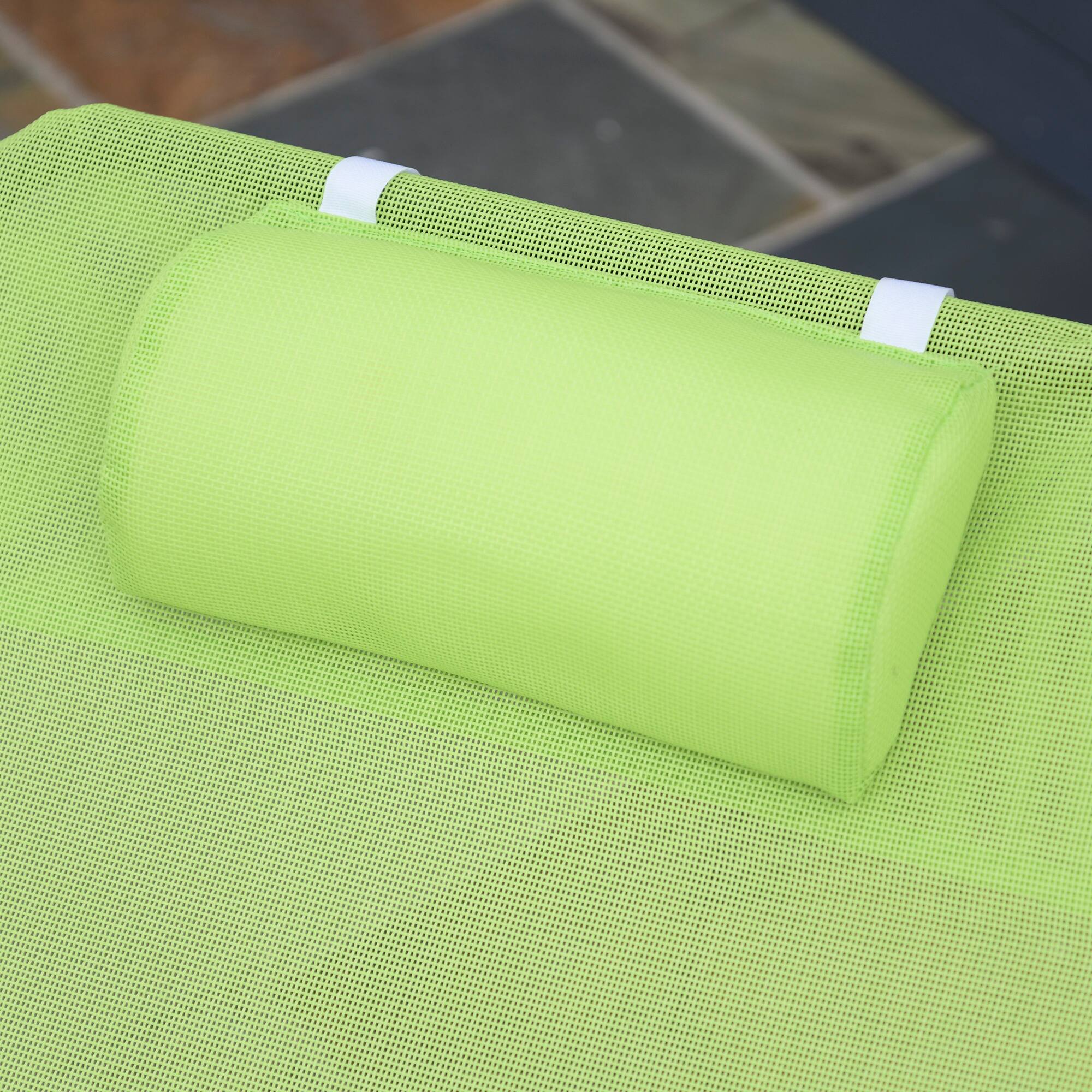 Alt View 8. Outsunny - Folding Chaise Lounge Chair, Pool Sun Tanning Chair, Outdoor Lounge Chair with Reclining Back - Green.