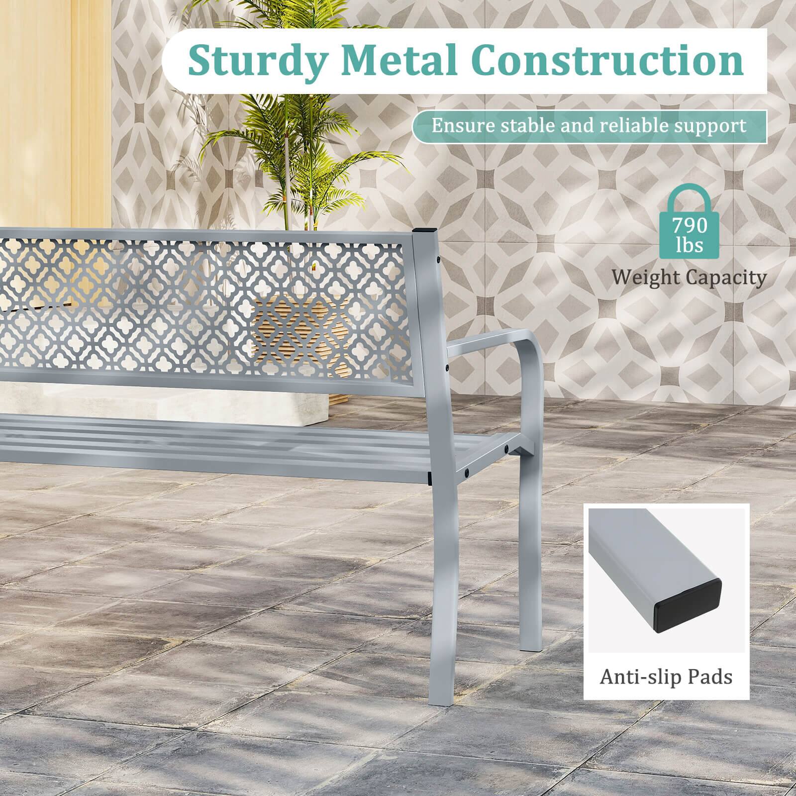 Sturdy Metal Construction, Ensure stable and reliable support, 790 lbs Weight Capacity, Anti-slip Pads