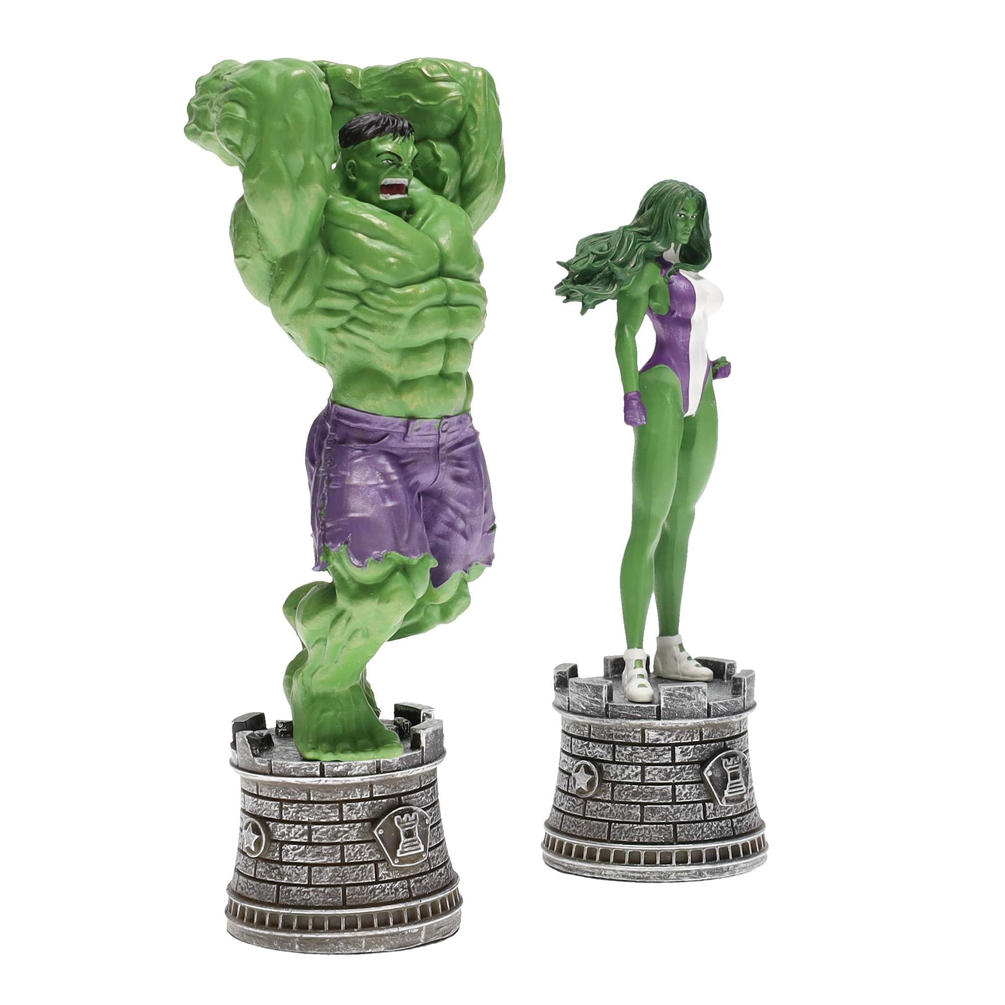 Alt View 4. Marvel - Marvel Chess Collection Special #1 Hulk & She- Hulk | Chess Pieces Only - Green.