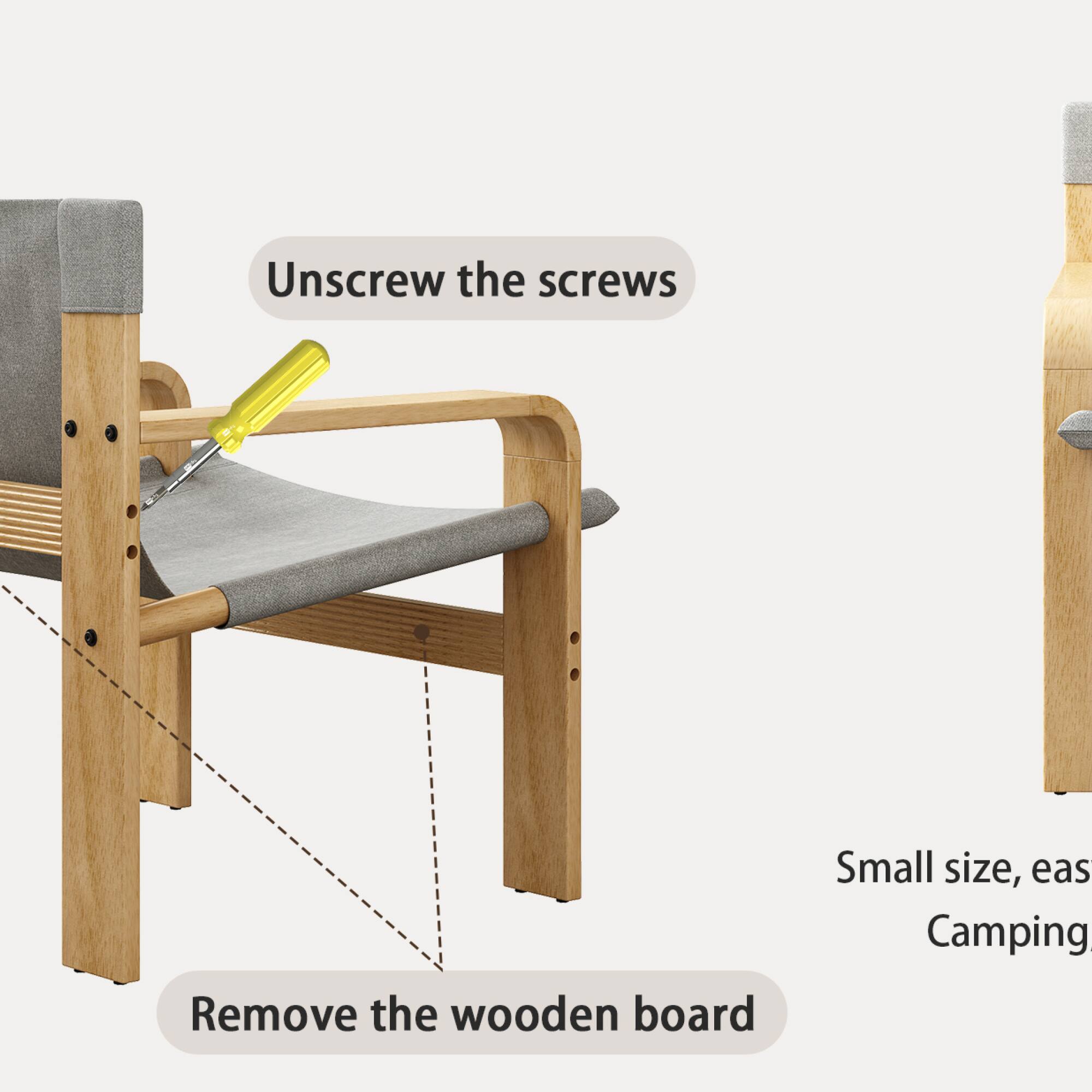 Unscrew the screws  
Remove the wooden board  
Small size, easy Camping