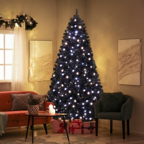 Alt View 10. Winado - 7.5 FT Artificial Black Christmas Tree with 400 Lights, Ornaments for Indoor / Outdoor Holiday Decoration - Black.
