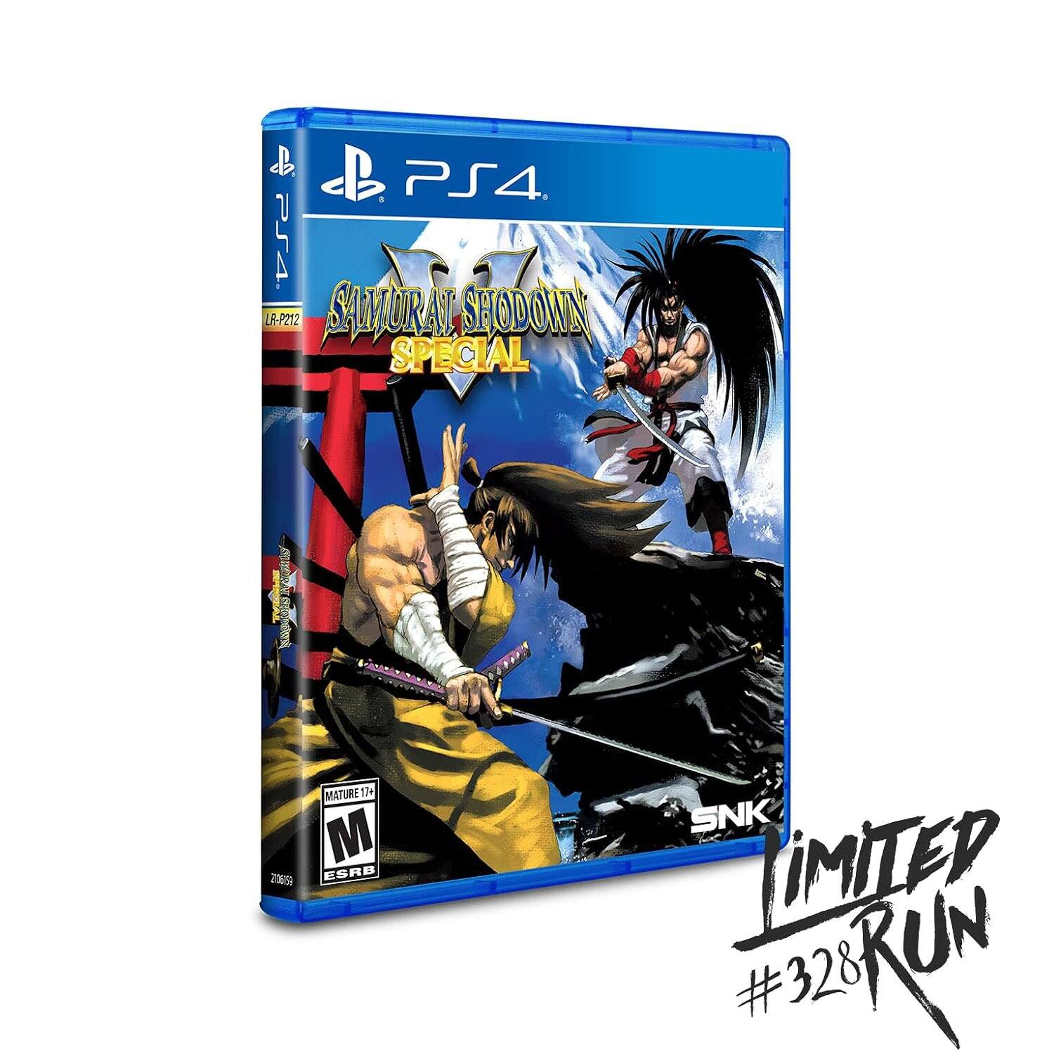PS4  
LR-P212  
SAMURAI SHODOWN SPECIAL  
MATURE 17+  
ESRB  
SNK  
LIMITED RUN #328 - T (Teen 13+)