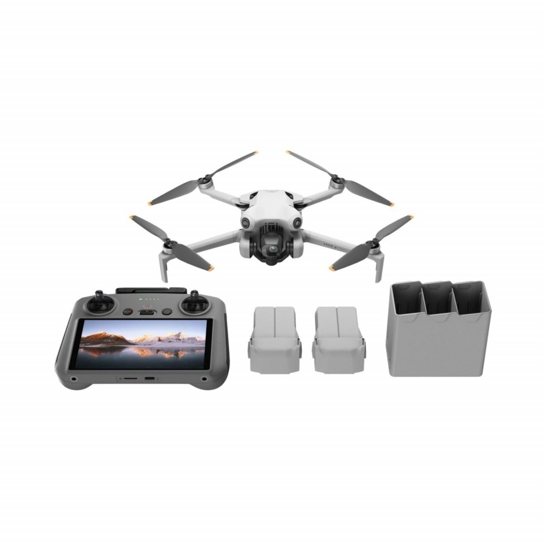 Front. DJI - DJI Mini 4 Pro Fly More Combo Plus with DJI RC 2 Remote and 4K Camera Drone - gray.