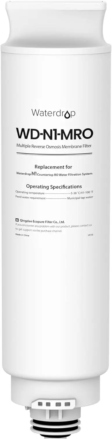 Waterdrop - WD-N1-MRO Filter, Replacement for WD-N1-W Countertop Reverse Osmosis Water Filtration System - White