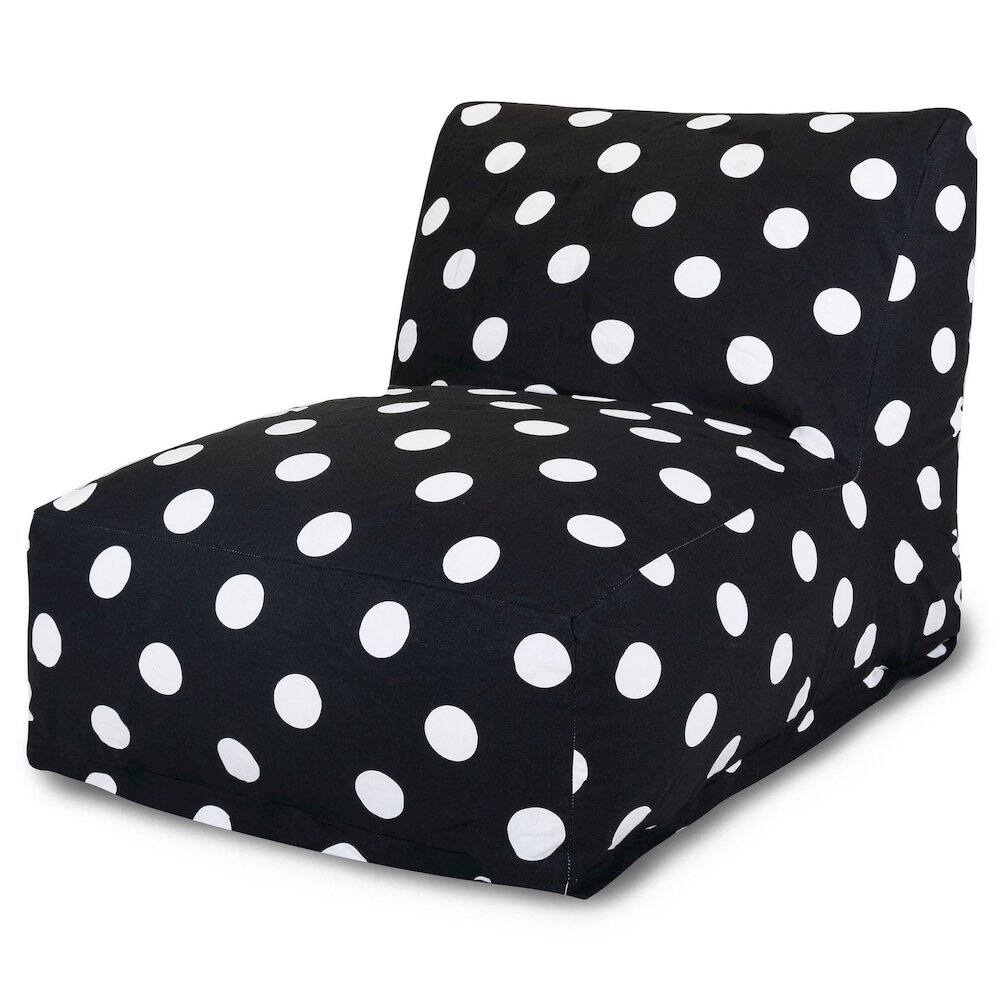 Front. Majestic Home - Chair Lounger Polka Dot (Large) Black - Black.