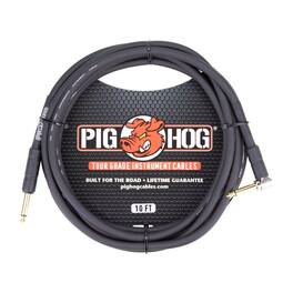 Pig Hog - PH10R - 1/4 - 1/4 in Right Angle 8mm Instrument Cable (10 ft., Black)