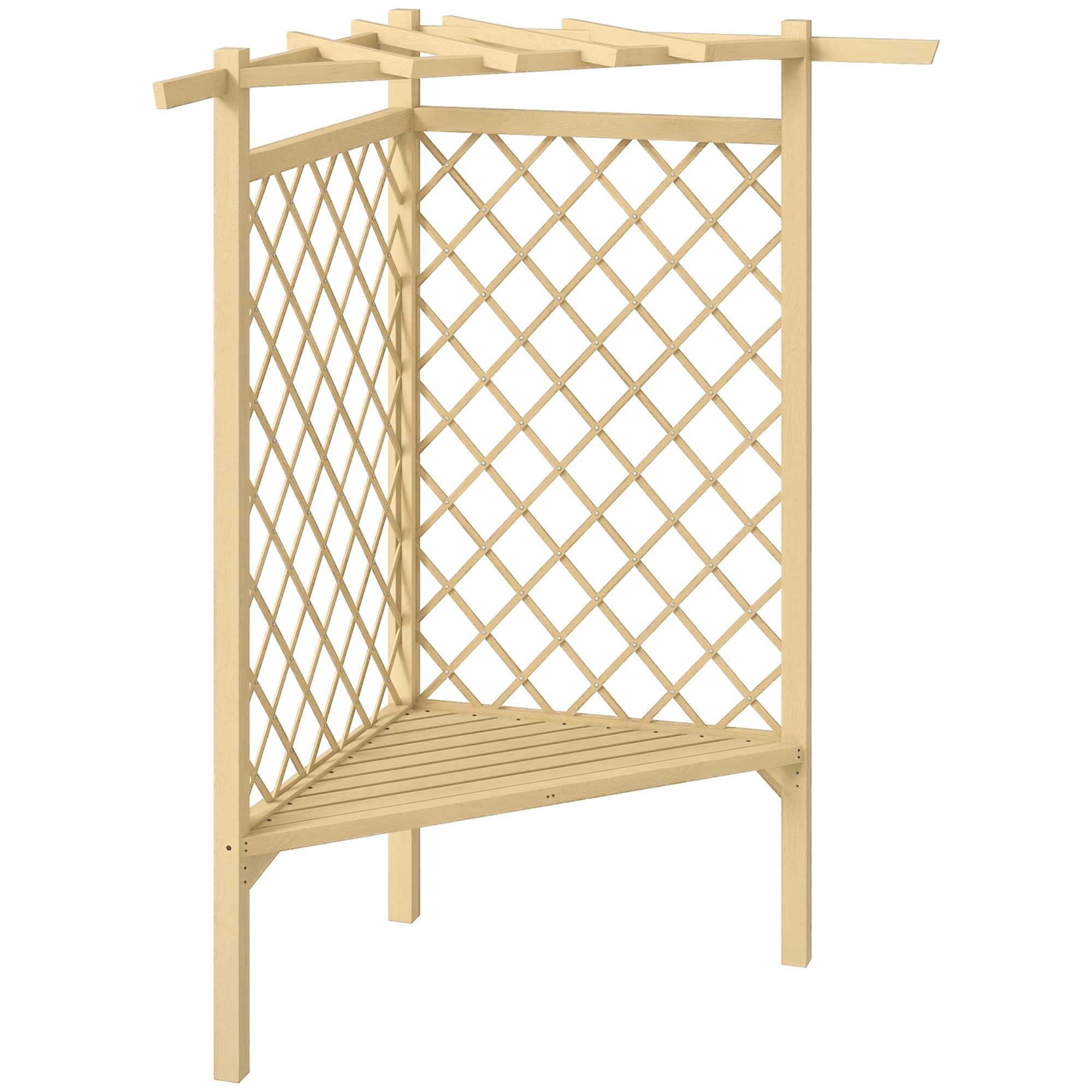 Outsunny - Trellis Garden Bench, Wooden Park Bench for Climbing Plants w/ Slatted Seat, Great for Lawn, Backyard - Natural Wood price history on PriceWatchPro