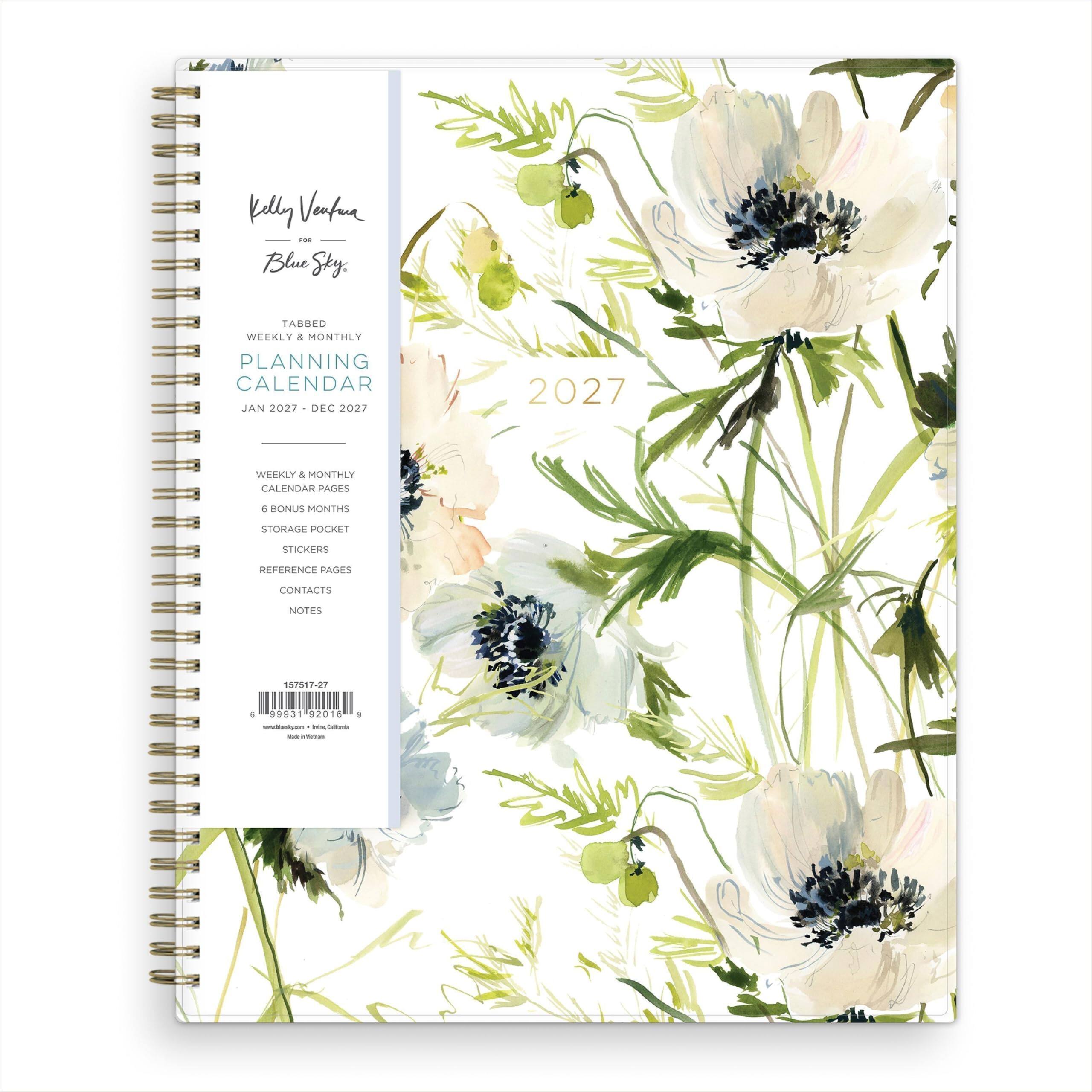 Ventara POLICE Blue Sky.  
TABBED WEEKLY & MONTHLY  
PLANNING CALENDAR JAN 2027 - DEC 2027  
2027  
WEEKLY & MONTHLY CALENDAR PAGES  
5 BONUS MONTHS  
STORAGE POCKET  
STICKERS  
REFERENCE PAGES  
CONTACTS  
NOTES  
157517-27  
4 99931 92016 9 www.tedyan IVIA