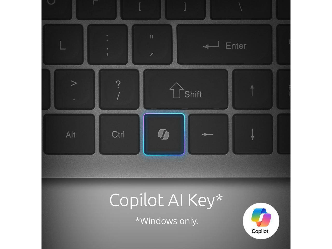 C F [ ] / L : , 1 I Enter > . ? / Shift Alt Ctrl Copilot AI Key* *Windows only.