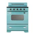 Unique Appliances - 30 in. Wide 5 Elements Classic Retro 3.9 Cu. Ft. Freestanding Electic Convection Range with Glass Top and Storage Drawer - Ocean Mist Turquoise