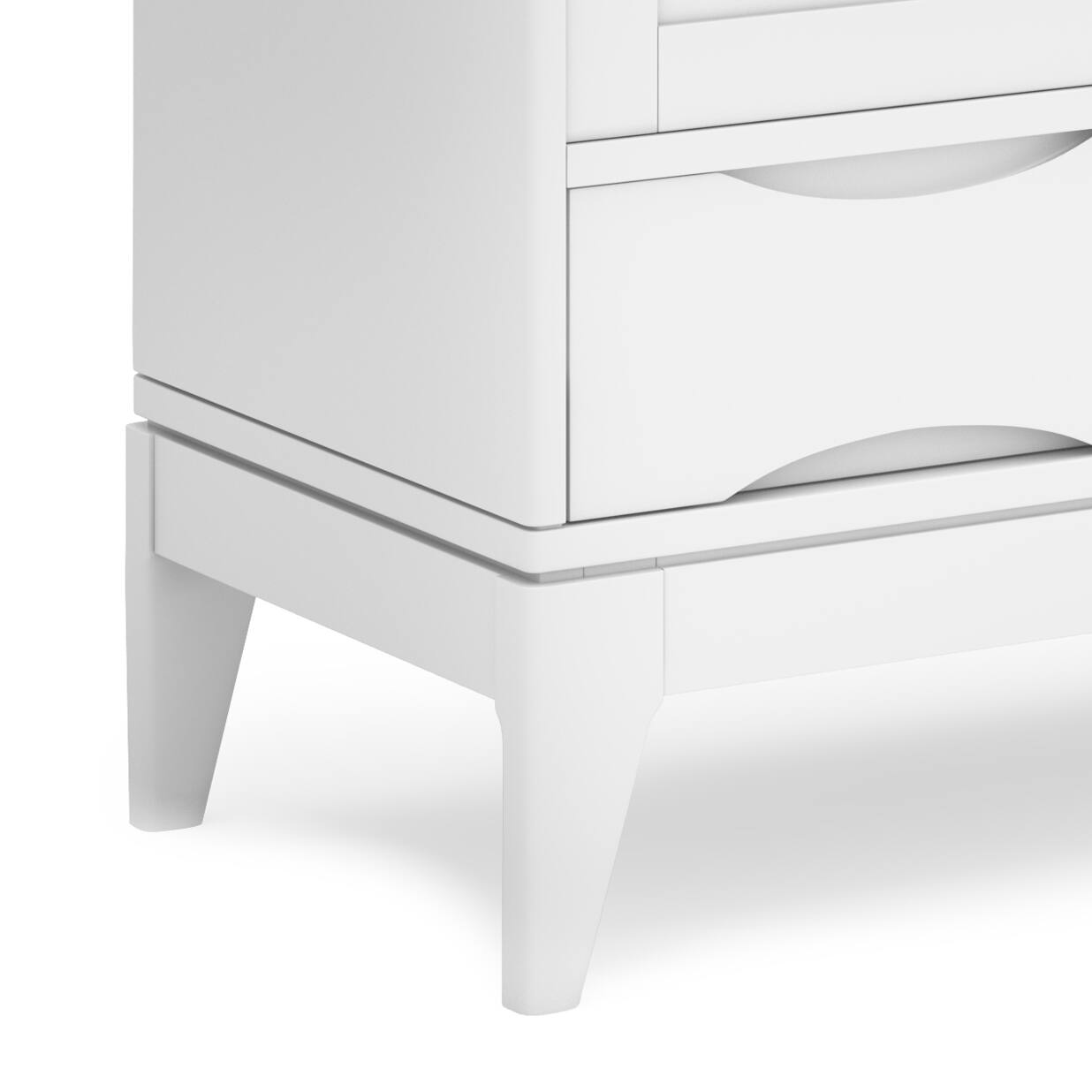 Alt View 4. Simpli Home - Harper Solid Wood 48 inch Storage Cabinet in Teak Brown (Set of 2) - White.