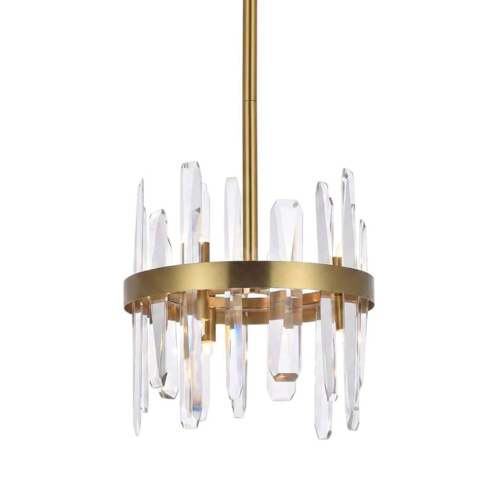 Elegant Lighting - Serena 12 inch crystal round pendant in - Satin Gold price history on PriceWatchPro