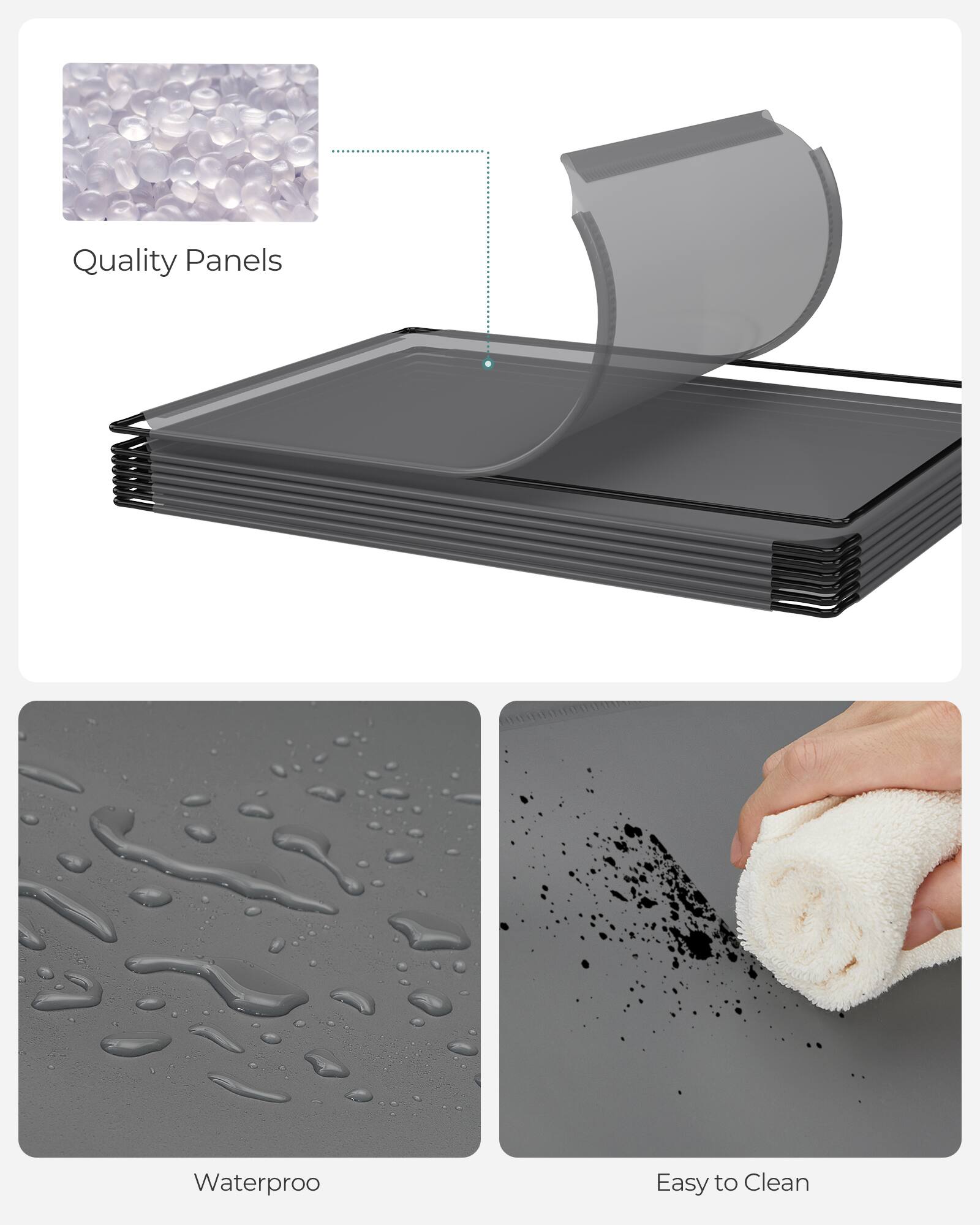 Quality Panels  
Waterproof  
Easy to Clean