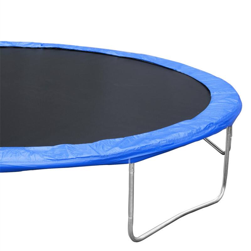 Alt View 1. HTUTWOO - Trampoline for Adults & Kids 14FT with Basketball Hoop - Outdoor Trampoline with/Ladder,Safety Net,Duty Mat,Spring Cover - Blue.