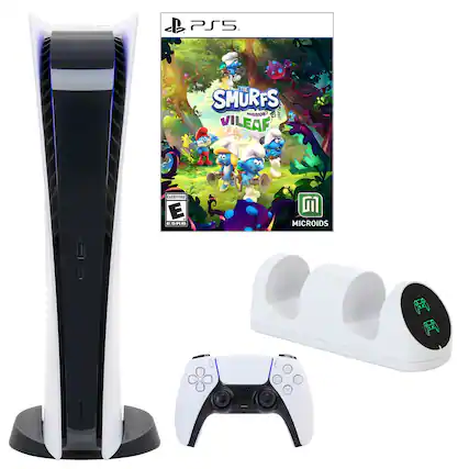 PS5 Smurfs Mission Microids Controller and Game.