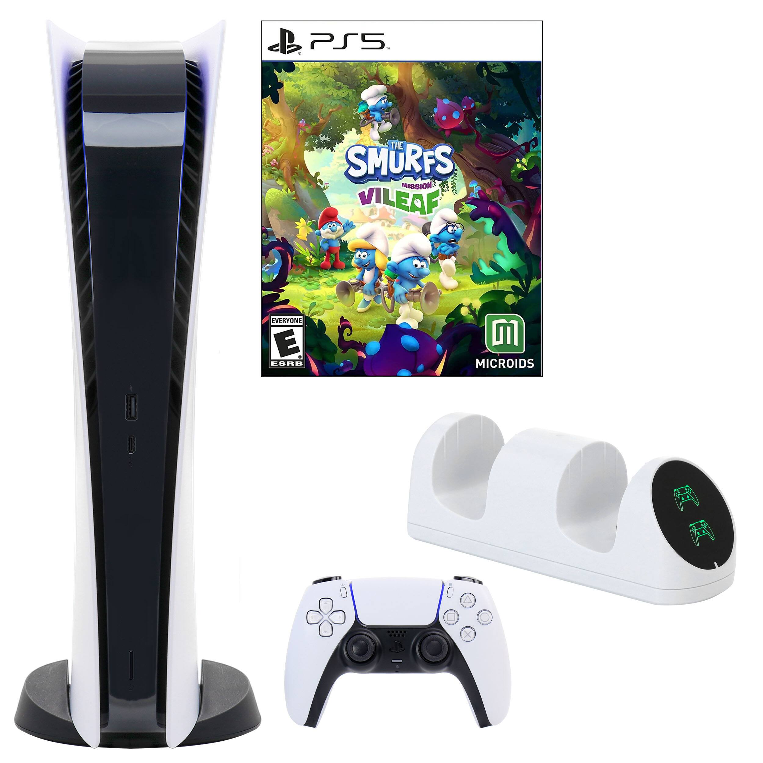 PS5 Smurfs Mission Microids Controller and Game.