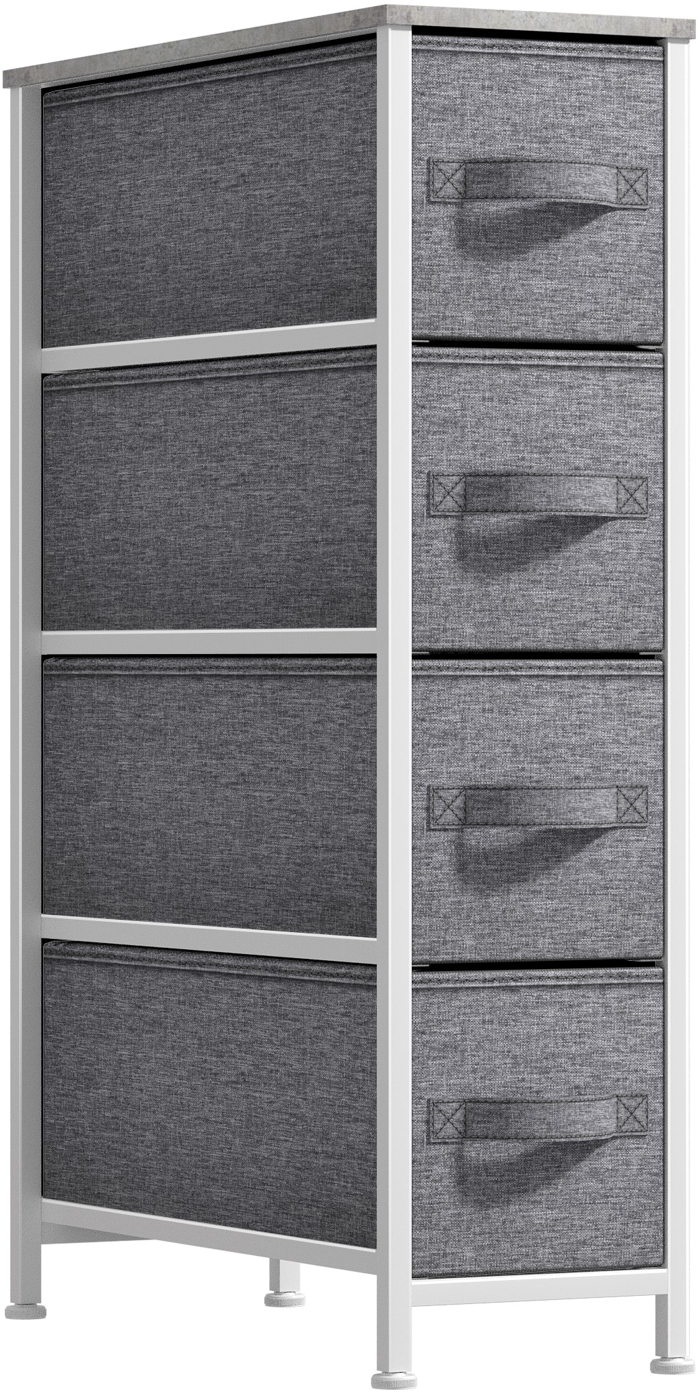 Sorbus - Narrow Dresser with 4 Drawers, Vertical Slim Storage Chest of Drawers with Steel Frame - Gray