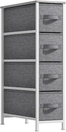 Sorbus - Narrow Dresser with 4 Drawers, Vertical Slim Storage Chest of Drawers with Steel Frame - Gray