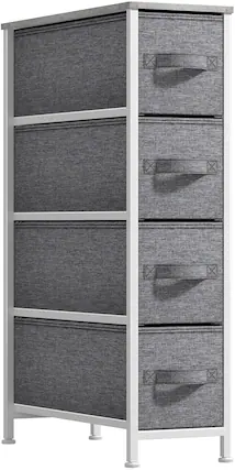 Front. Sorbus - Sorbus Narrow Dresser with 4 Drawers, Vertical Slim Storage Chest of Drawers with Steel Frame - Gray.